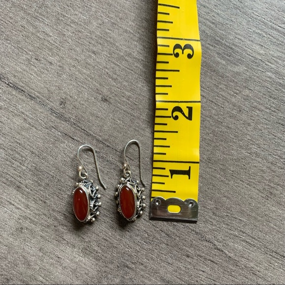 Carnelian Sterling Silver Earrings - Picture 4 of 5